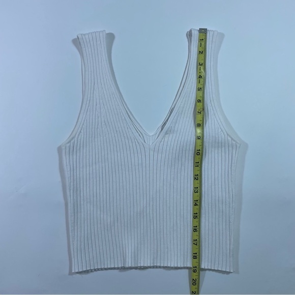 New Madewell V Neck Crop Sweater White Size XL - Picture 8 of 9